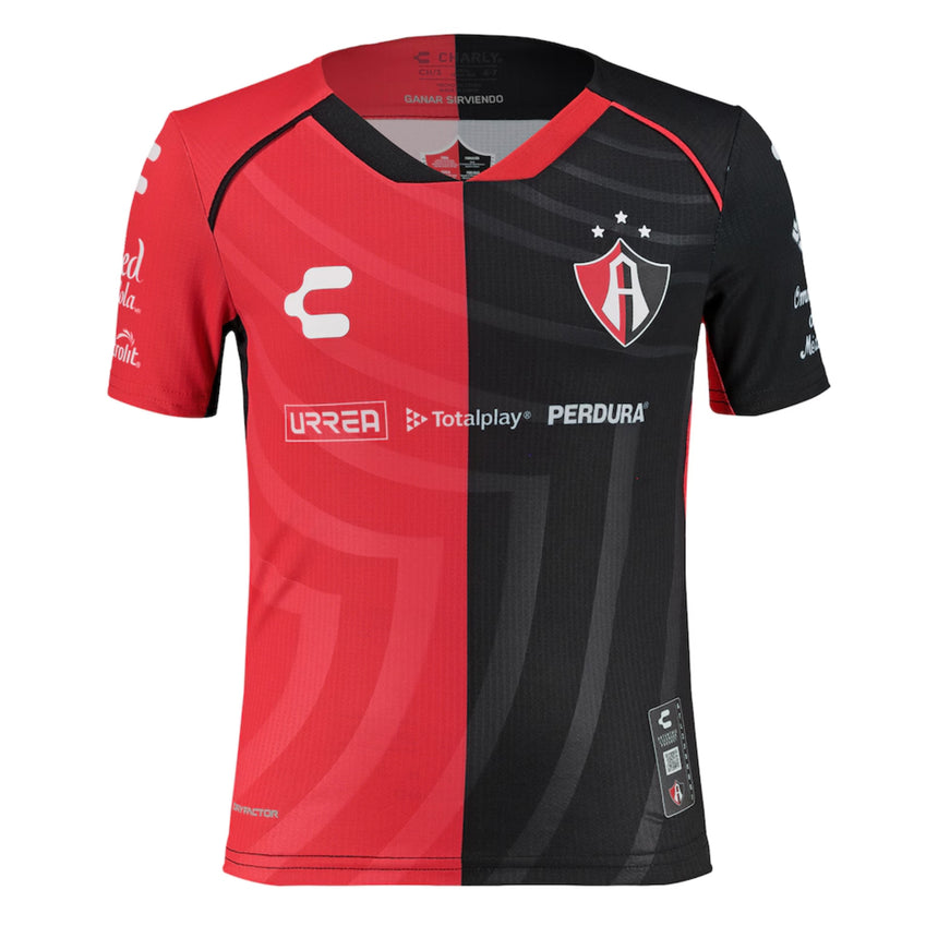 Charly Kids Club Atlas 2024/25 Authentic Home Jersey Red/Black Front