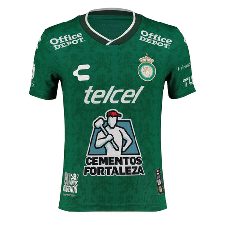 Charly Kids Leon 2024/25 Authentic Home Jersey Green/White Front