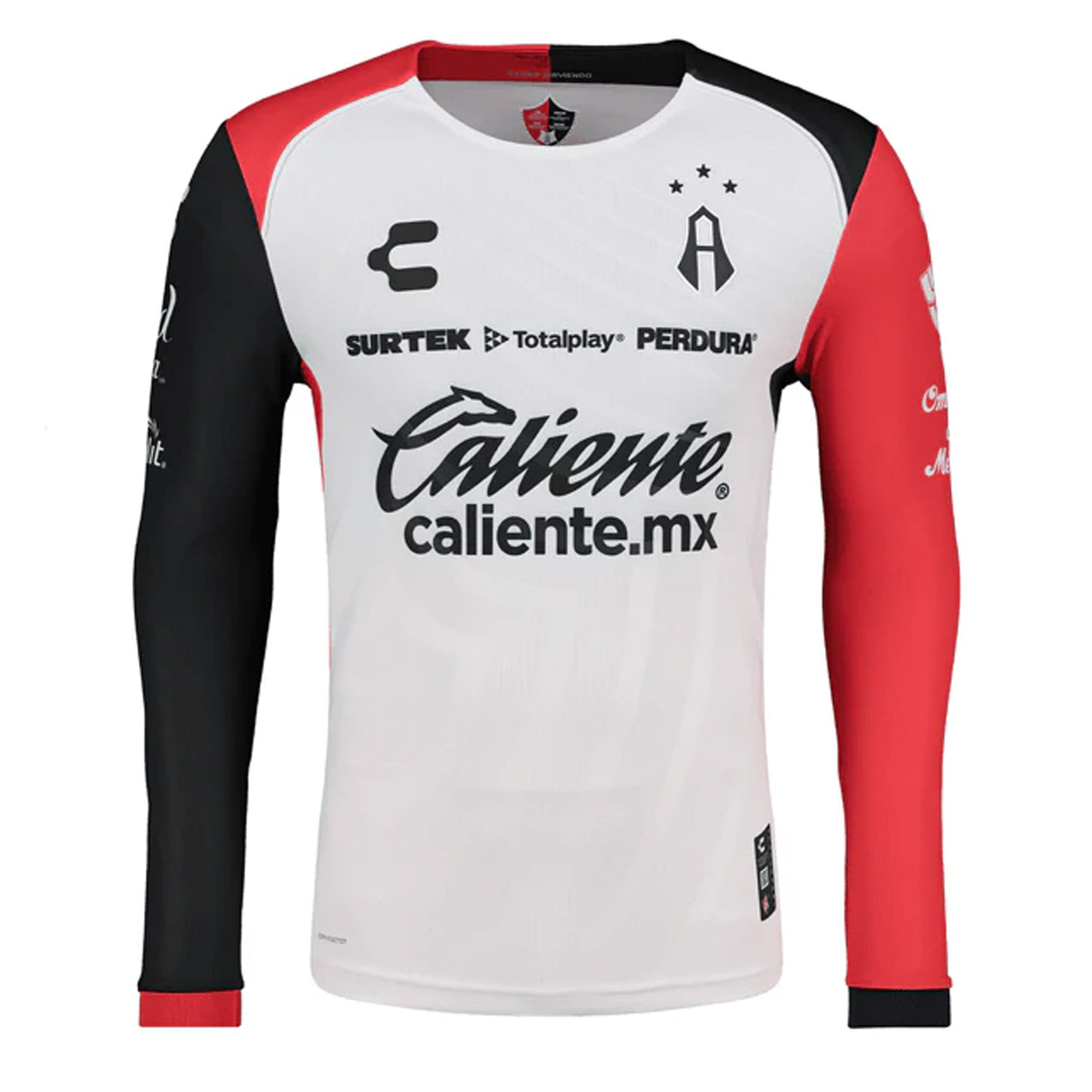 Charly Men's Atlas 2024/25 Authentic Long Sleeve Away Jersey White/Red Front