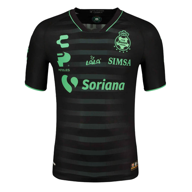 Charly Men's Santos Laguna 2023/24 Away Jersey Black/Green Front