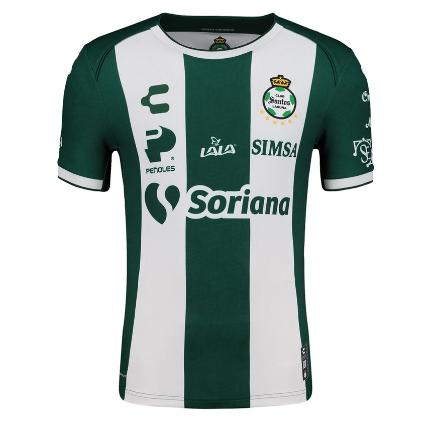 Charly Men's Santos Laguna 2024/25 Authentic Home Jersey White/Green Front