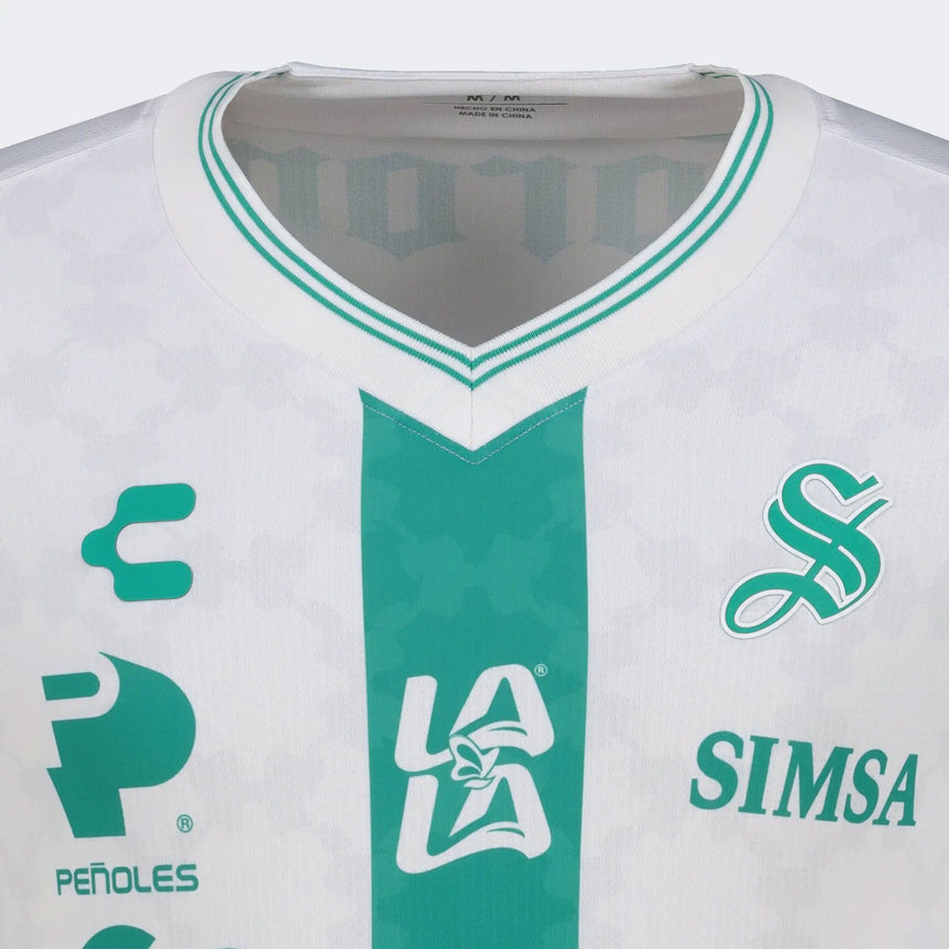 Charly Santos Laguna Men's Away Authentic 2026/27 Jersey White/Green Crest