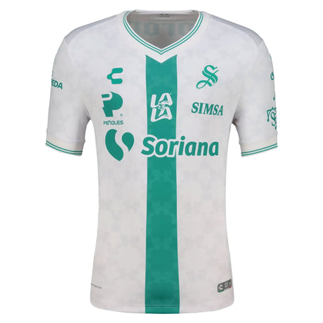 Charly Santos Laguna Men's Away Authentic 2026/27 Jersey White/Green Front