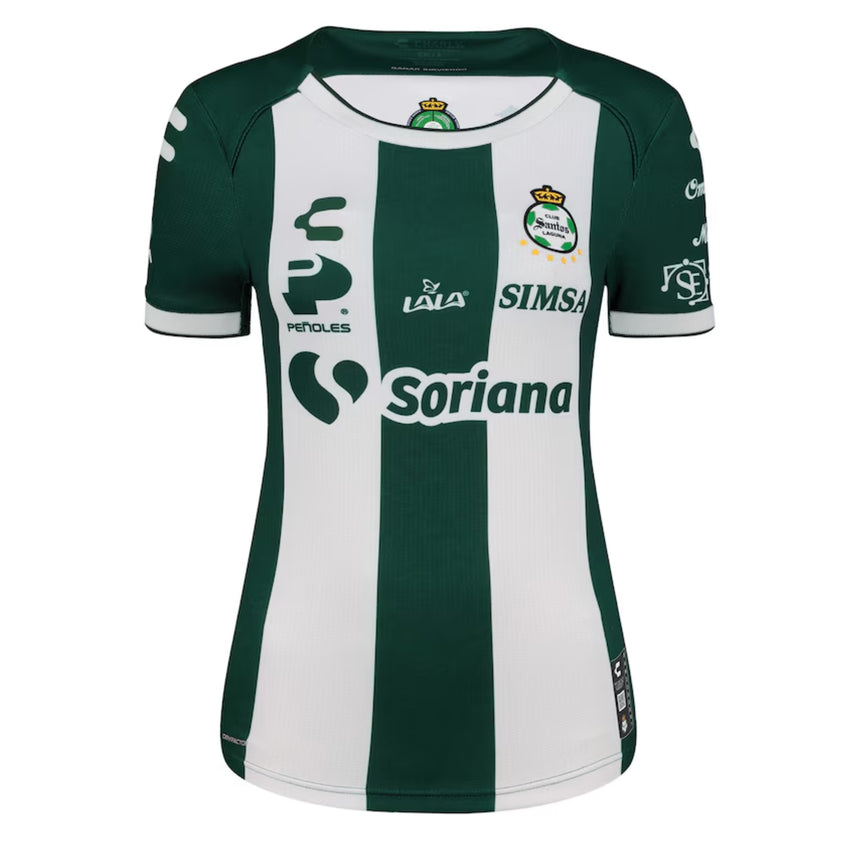 Charly Women's Santos Laguna 2024/25 Authentic Home Jersey White/Green Front
