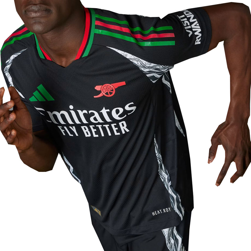 adidas Men's Arsenal 2024/25 Authentic Away Jersey Black/Green Crest
