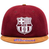 Fan Ink FC Barcelona Snap Back Hat Burgundy Front