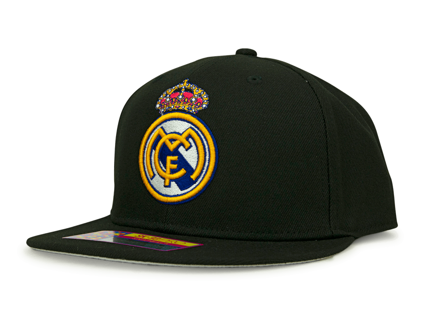 Fan Ink Real Madrid Snapback Hat Black/Gold Side