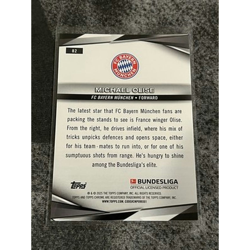 2024-25 Topps Chrome Bundesliga Michael Olise #82 Pulsar Refractor Bayern Munich