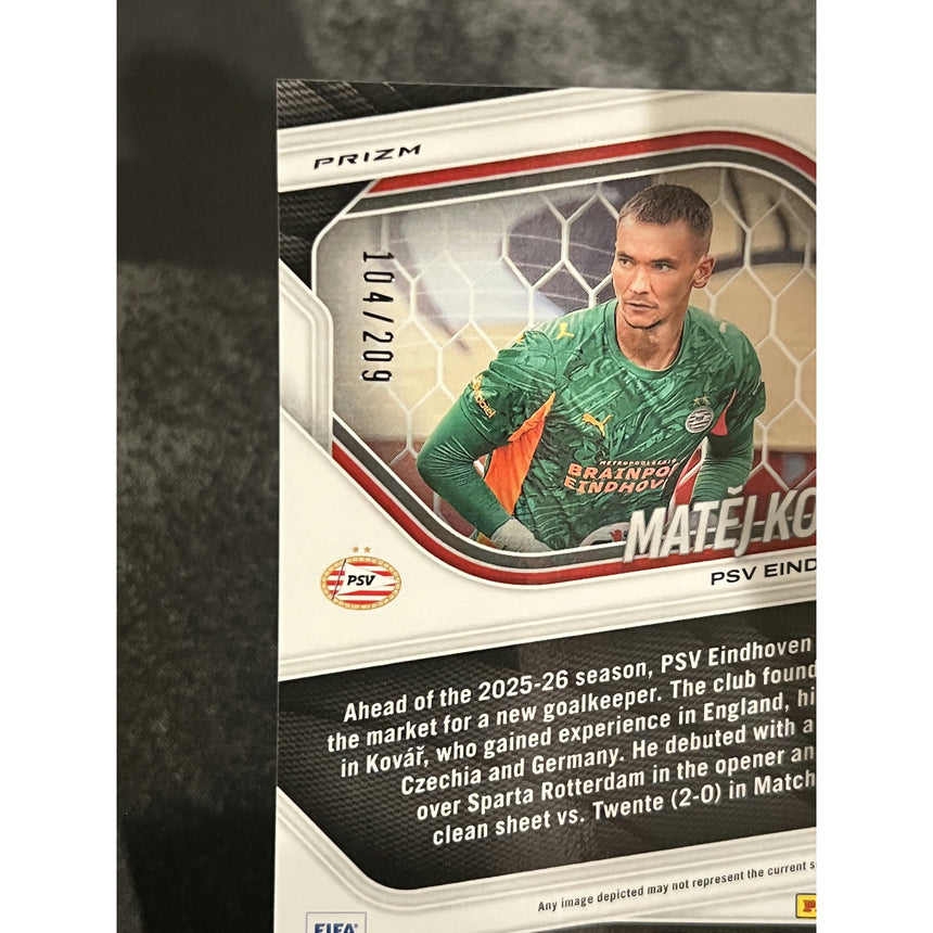 2025-26 Prizm FIFA Soccer Blue Mosaic Prizm Matej Kovar PSV Eindhoven /209
