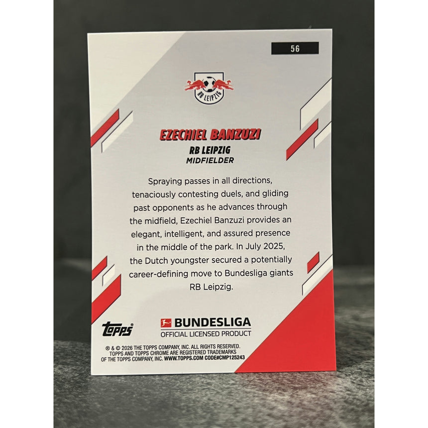 2025-26 Topps Chrome Bundesliga Ezechiel Banzuzi Blue Mini Diamond RB Leipzig /150