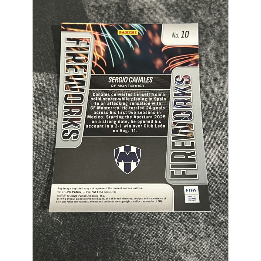 2025-26 Prizm FIFA Soccer Sergio Canales FIREWORKS CF Monterrey