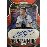 2025-26 Panini Prizm FIFA Cesar Montes PENMANSHIP Red Pulsar Auto P-CM