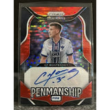 2025-26 Panini Prizm FIFA Cesar Montes PENMANSHIP Red Pulsar Auto P-CM