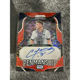2025-26 Panini Prizm FIFA Cesar Montes PENMANSHIP Red Pulsar Auto P-CM