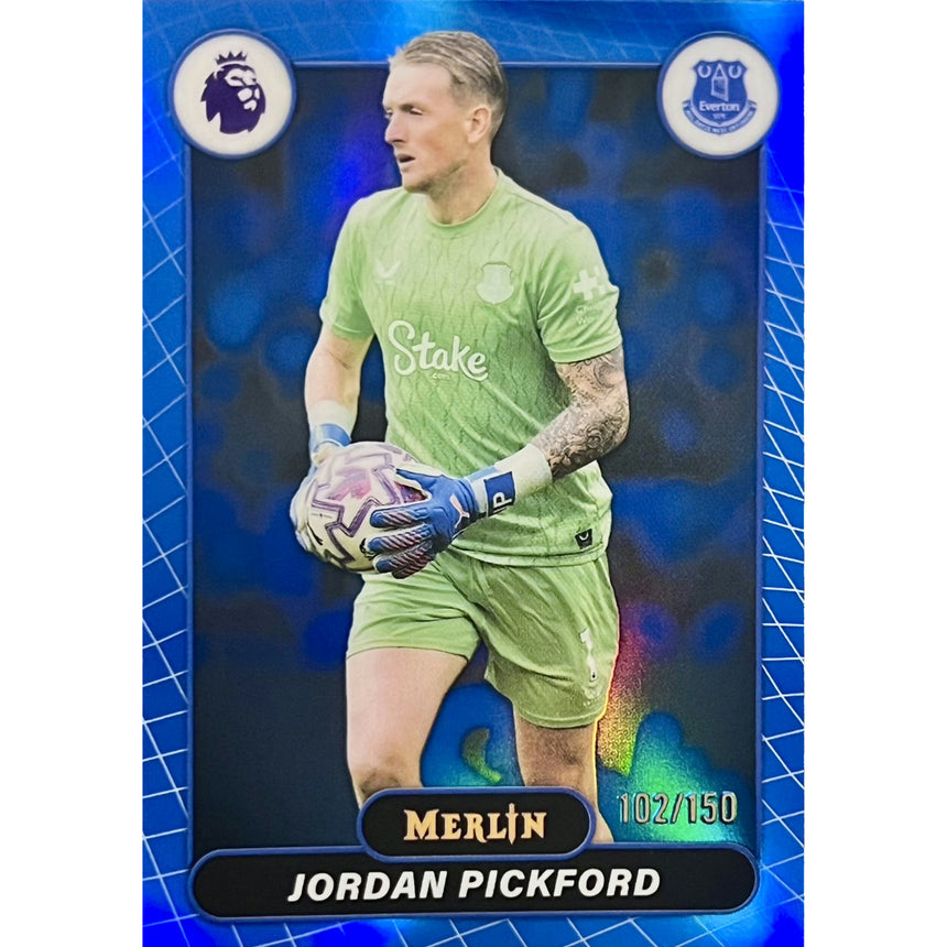 2026 Topps Merlin Premier League Blue Jordan Pickford Everton /150