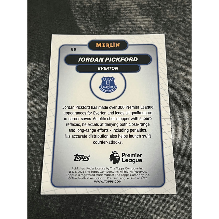 2026 Topps Merlin Premier League Blue Jordan Pickford Everton /150