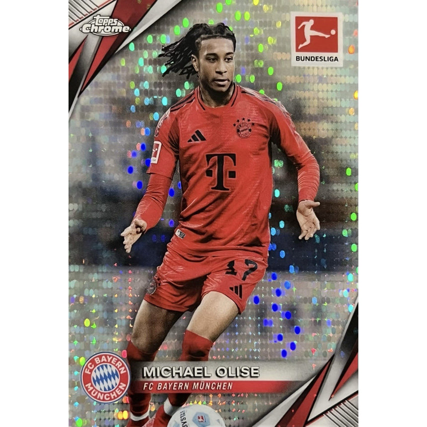 2024-25 Topps Chrome Bundesliga Michael Olise #82 Pulsar Refractor Bayern Munich