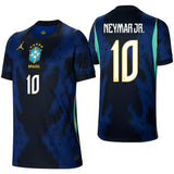 Jordan Brazil Youth Away Stadium 2026 Soccer Jersey w/ Neymar Jr. #10 Blue Both