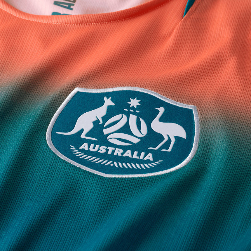 Nike Australia Men's Away Stadium 2026 Jersey Bright Spruce/Orange Pulse Crest