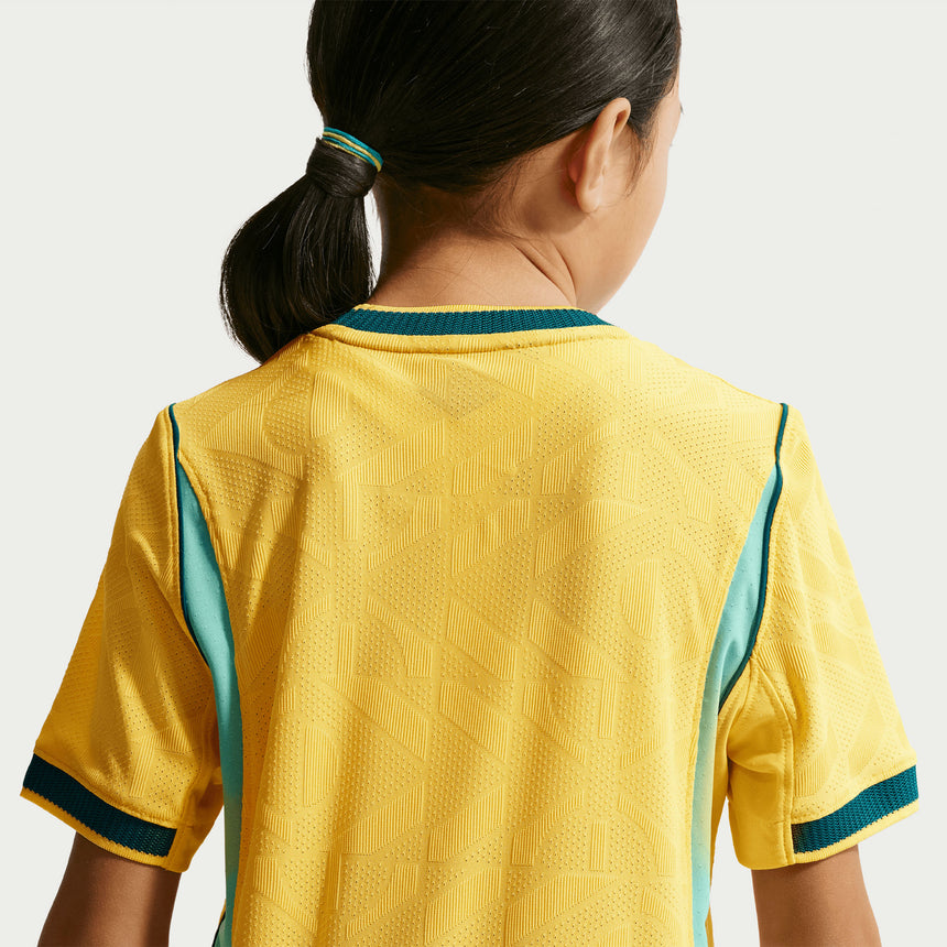 Nike Brazil Kids Home Aero-FIT 2026 Jersey Yellow Neck