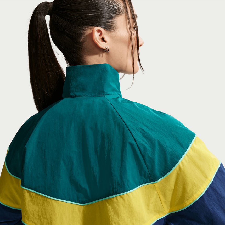 Nike Brazil Women's Windrunner Woven Jacket Blue/Teal/Gold Neck