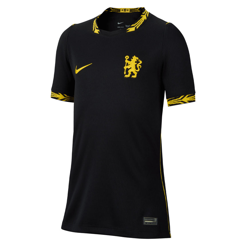 Nike Chelsea Kids Away Stadium 2026/27 Jersey Black/Midwest Gold Front