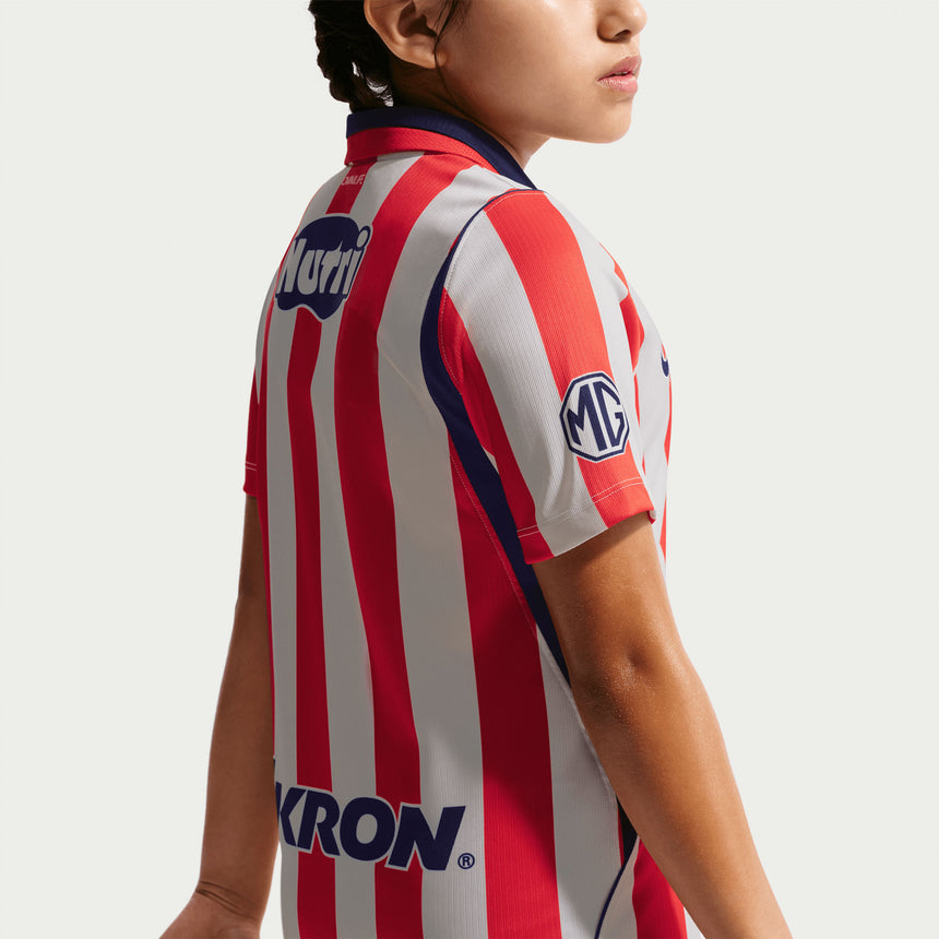 Nike Chivas De Guadalajara Kids Home Stadium 2026/27 Jersey Red/White Sleeve