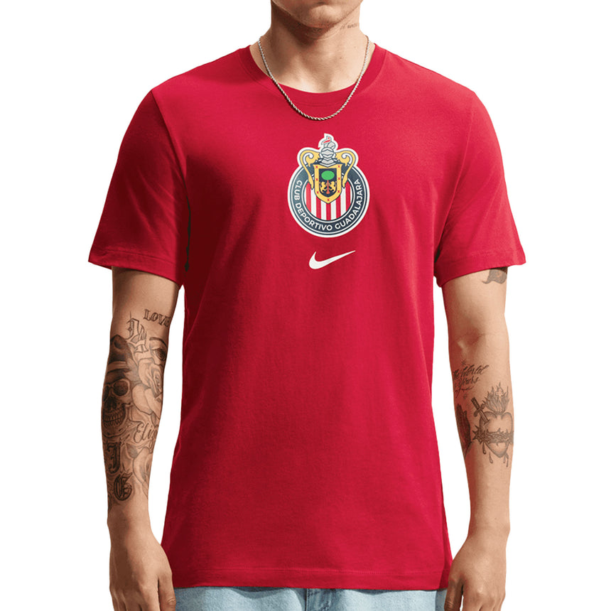 Nike Chivas De Guadalajara Men's Crest Tee Red Front