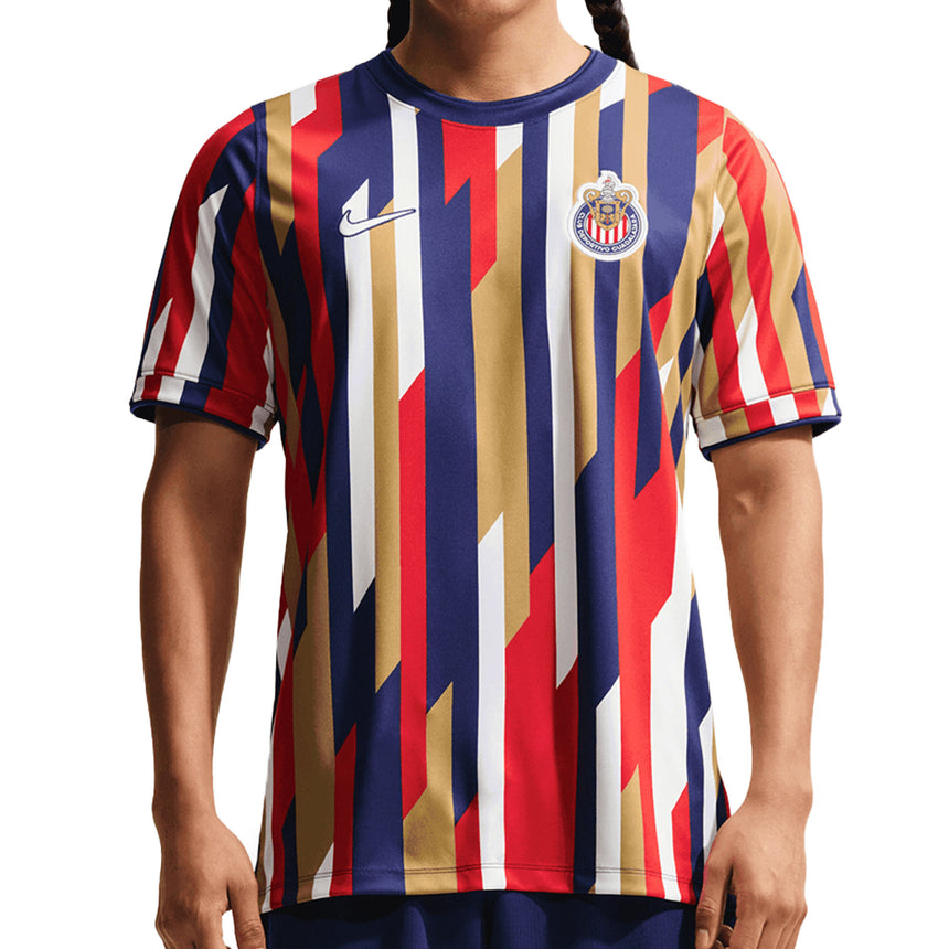 Nike Chivas De Guadalajara Men's Pre-Match Jersey White/Red/Blue Front