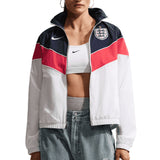 Nike England Women's Windrunner Woven Jacket White/Obsidian/Red Front