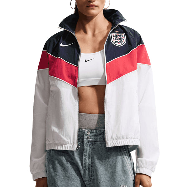 Nike England Women's Windrunner Woven Jacket White/Obsidian/Red