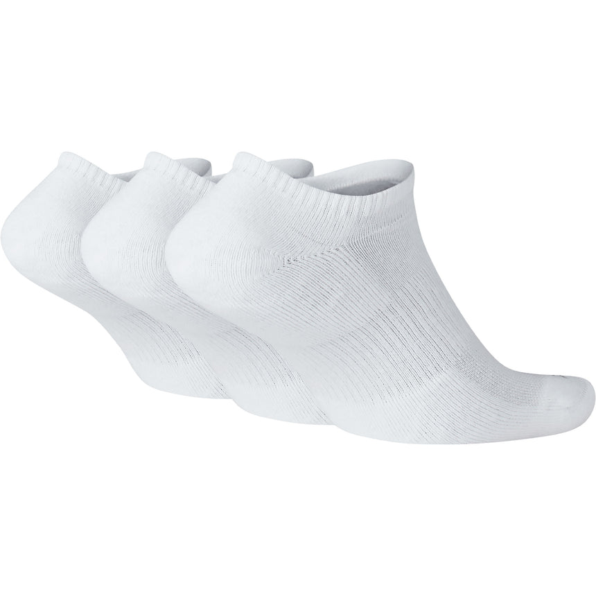 Nike Everyday Plus Cushioned No-Show Socks (3 pair) White/Black Back