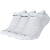 Nike Everyday Plus Cushioned No-Show Socks (3 pair) White/Black Front