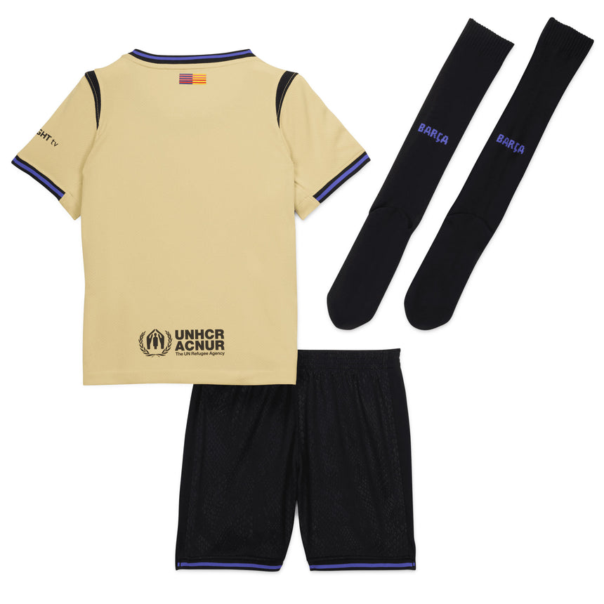 Nike FC Barcelona 2025/26 Away Minikit Gold/Persian Violet/Black Back