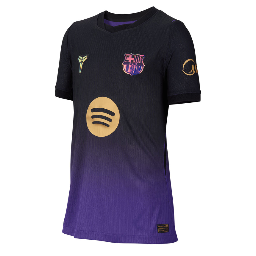Nike FC Barcelona Kids Away Authentic Kobe 2026/27 Jersey Black/Purple Front