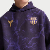 Nike FC Barcelona Kids Away Kobe Pullover Hoodie Purple Crest