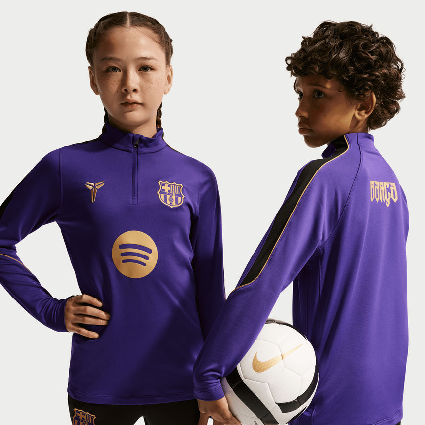 Nike FC Barcelona Kids Away Kobe Strike Drill Top Purple/Gold Model