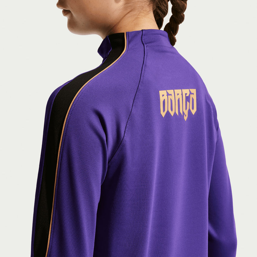Nike FC Barcelona Kids Away Kobe Strike Drill Top Purple/Gold Neck