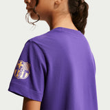 Nike FC Barcelona Kids Away Kobe Tee  Purple/Gold Sleeve