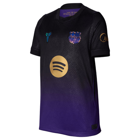 Nike FC Barcelona Kids Away Stadium Kobe 2026/27 Jersey Black/Purple/Gold Front