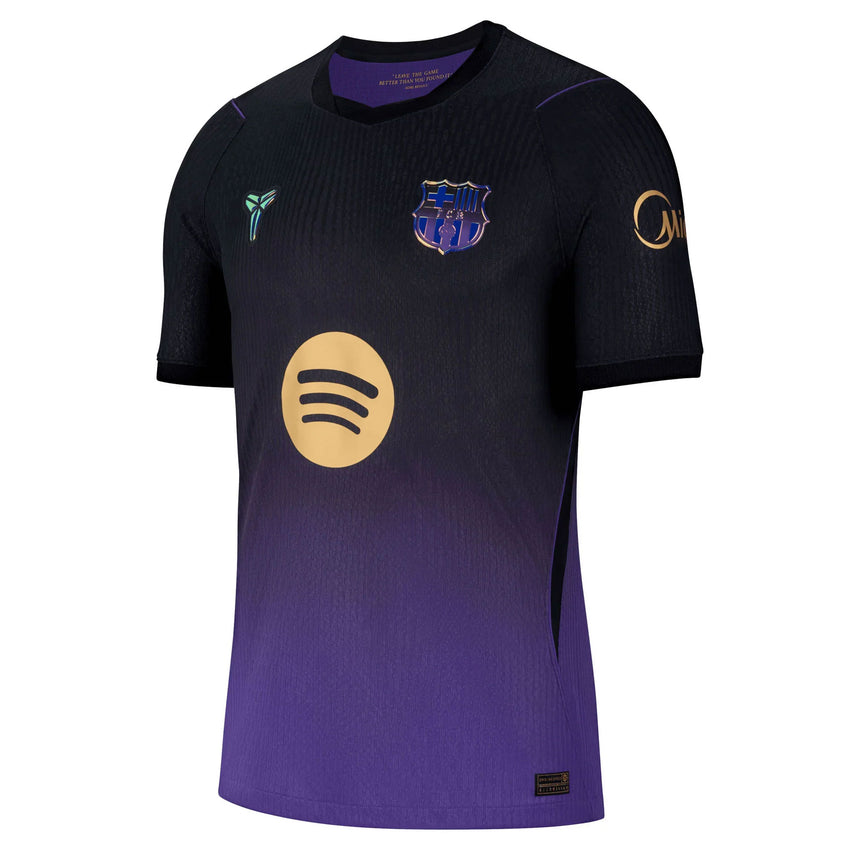 Nike FC Barcelona Men's Away Authentic Kobe 2026/27 Jersey w/ Lamine Yamal #10 Black/Purple Front