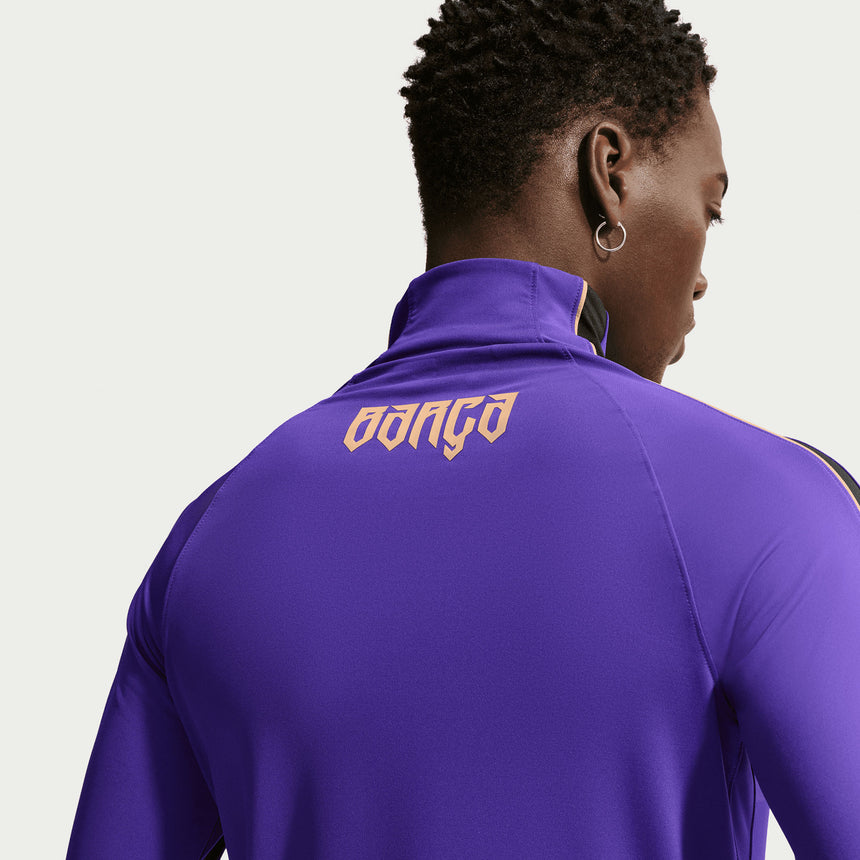 Nike FC Barcelona Men's Away Kobe Strike Drill Top Purple/Gold Neck