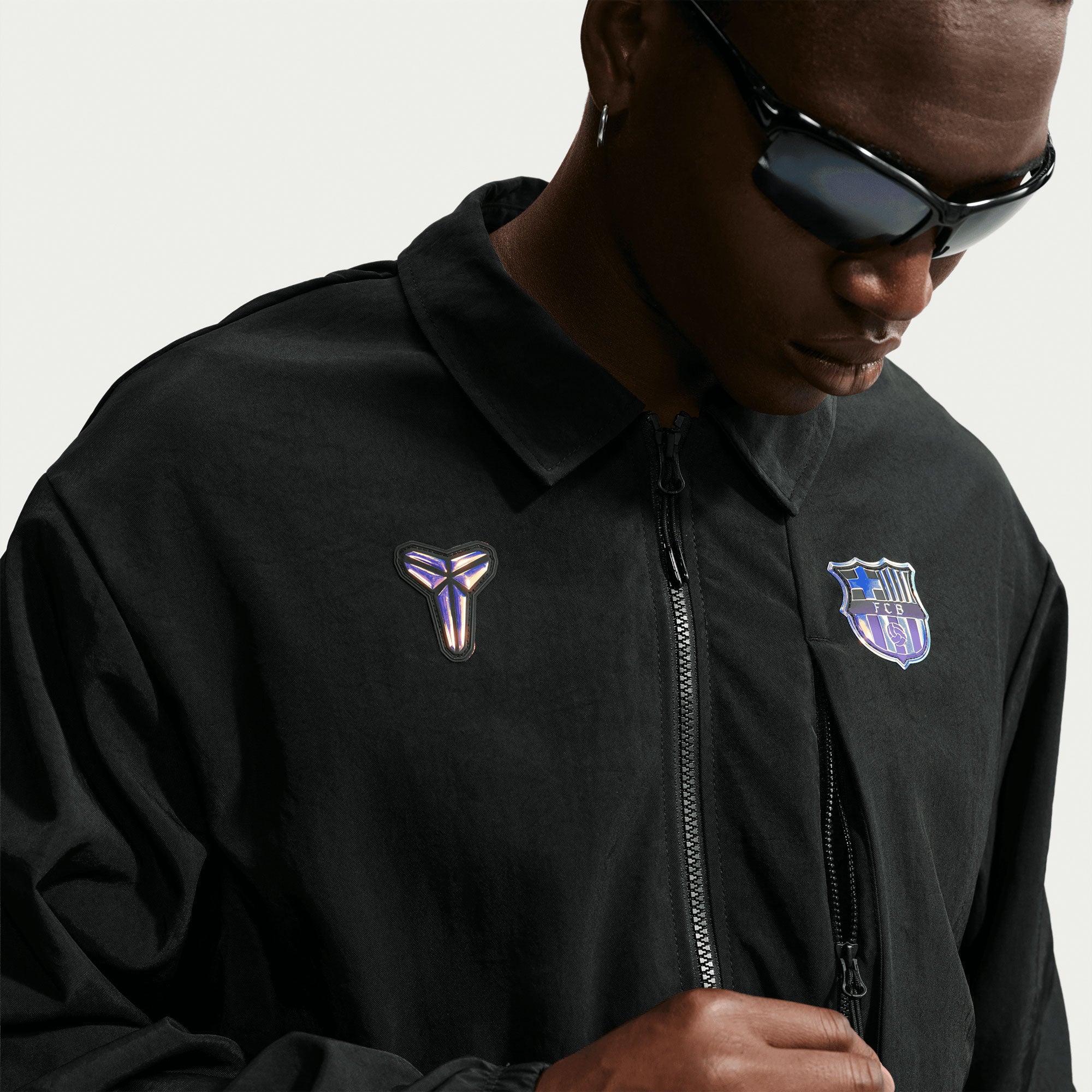 Nike FC Barcelona Men's Away Kobe Woven Jacket Black/Purple
