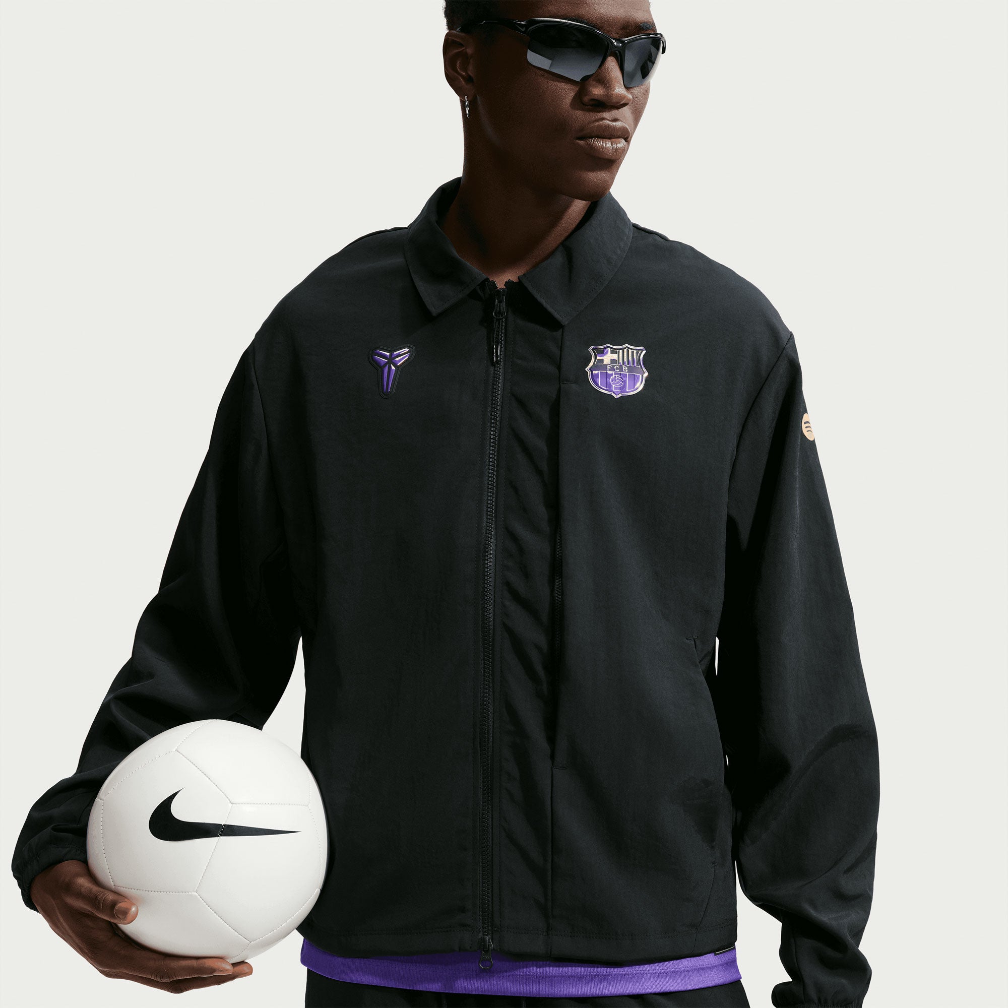 Nike FC Barcelona Men's Away Kobe Woven Jacket Black/Purple
