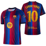 Nike FC Barcelona Men's Home Aero-FIT 2026/27 Jersey w/ Lamine Yamal #10 Navy/Red Both