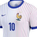 Nike France Women's Away Stadium 2024/25 Jersey w/ Mbappe #10 White Crest