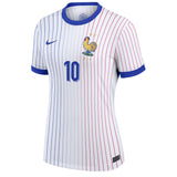 Nike France Women's Away Stadium 2024/25 Jersey w/ Mbappe #10 White Front