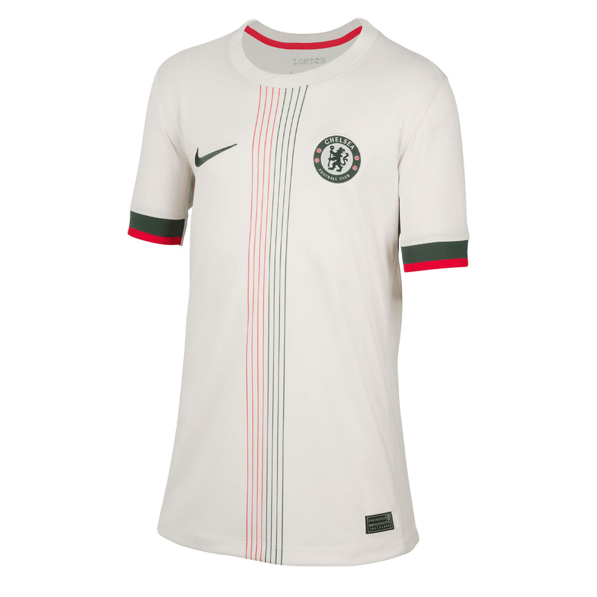 Nike Kids Chelsea 2025/26 Away Jersey Jade/Red Front