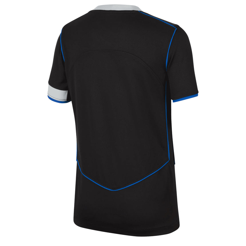 Nike Kids Chelsea 2025/26 Third Jersey Black/Silver/Blue Back