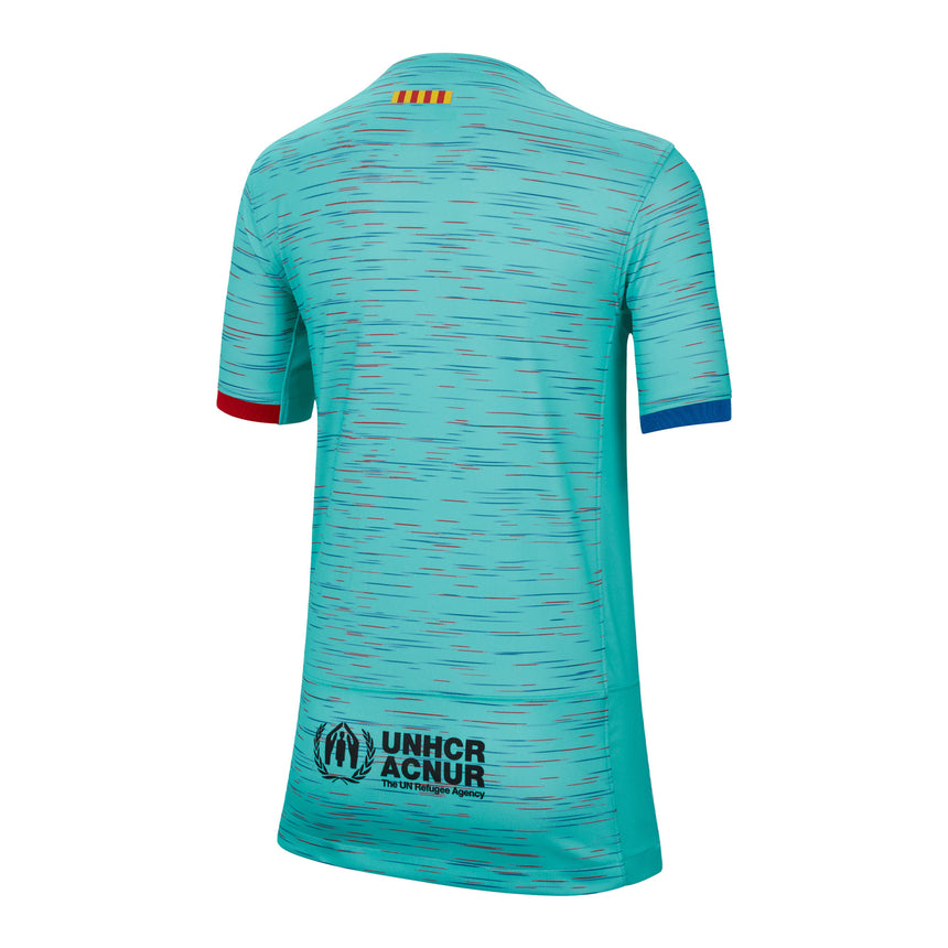 Nike Kids FC Barcelona 2023/24 Third Jersey Aqua/Black Back